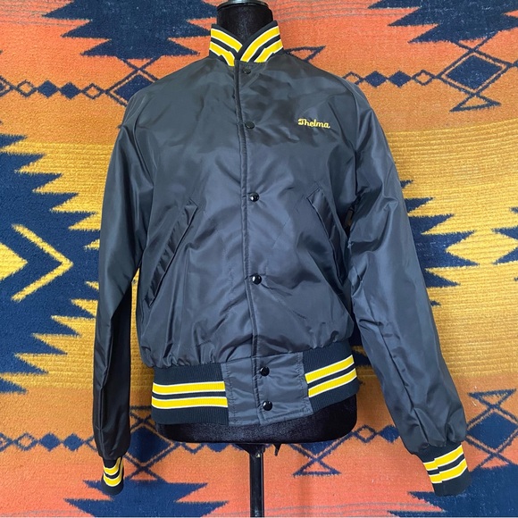 VTG Pla-Jac Dunbrooke Varsity Graphic Jacket. Like New. Small. Nylon. USA. 70’s.